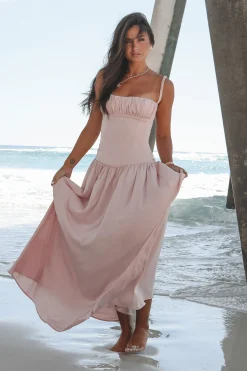 A Blushing Babe Blush Maxi Dress