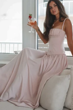 A Blushing Babe Blush Maxi Dress