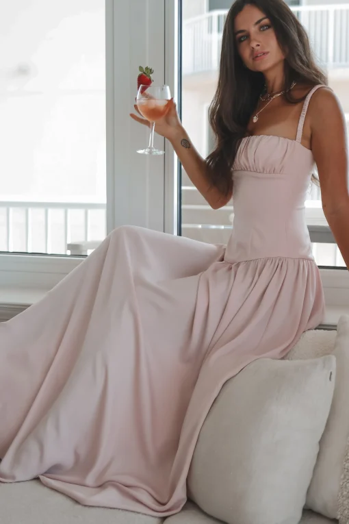 A Blushing Babe Blush Maxi Dress