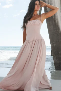 A Blushing Babe Blush Maxi Dress