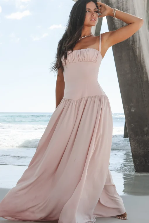 A Blushing Babe Blush Maxi Dress