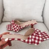 A Picnic Slay Red Checkered Kitten Heel
