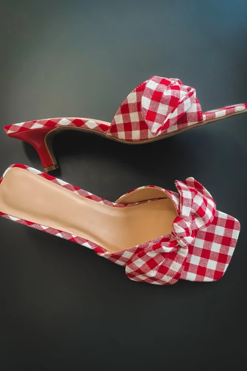 A Picnic Slay Red Checkered Kitten Heel