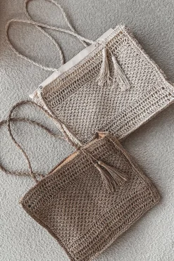 A Stroll On The Beach Straw Knit Tote Bag