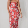 A Sweet Evening Floral Strapless Maxi