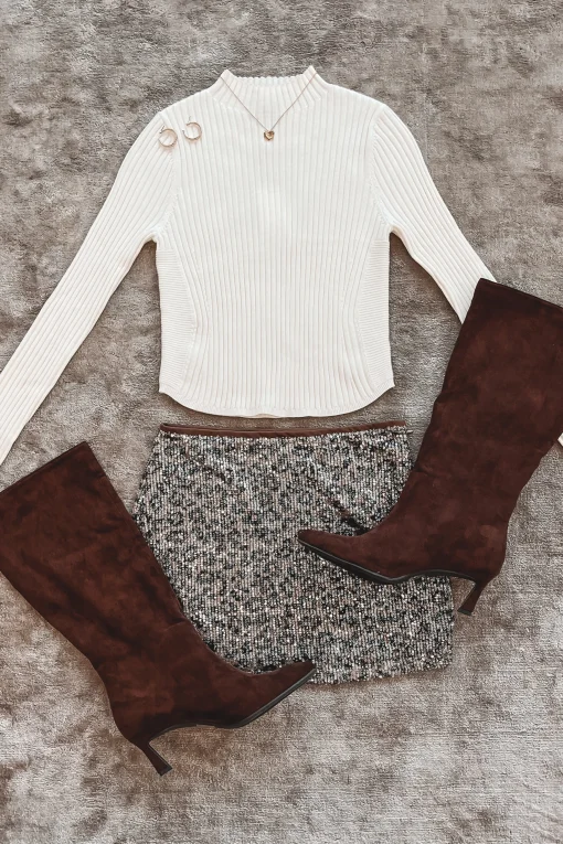 A Wild Side Leopard Sequin Mini Skirt