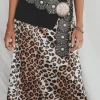 All Eyes On Me Leopard Print Satin Midi Skirt