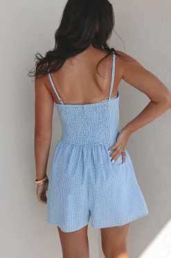 Bags Are Packed Gingham Button Up Romper