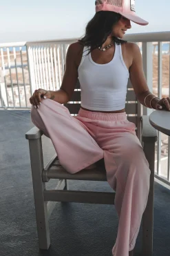 Beachside Picnic Pink Straight Leg Sweatpants