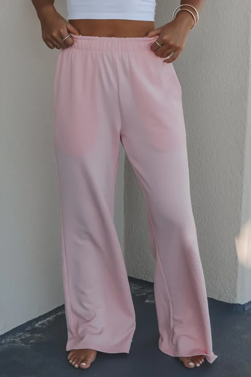 Beachside Picnic Pink Straight Leg Sweatpants