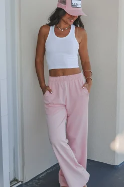 Beachside Picnic Pink Straight Leg Sweatpants