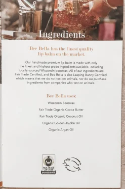 Bee Bella Organic Lip Balm Sustainable + Ethical Chapstick