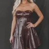 Bought This Immediately Burgundy Tube Leather Dress