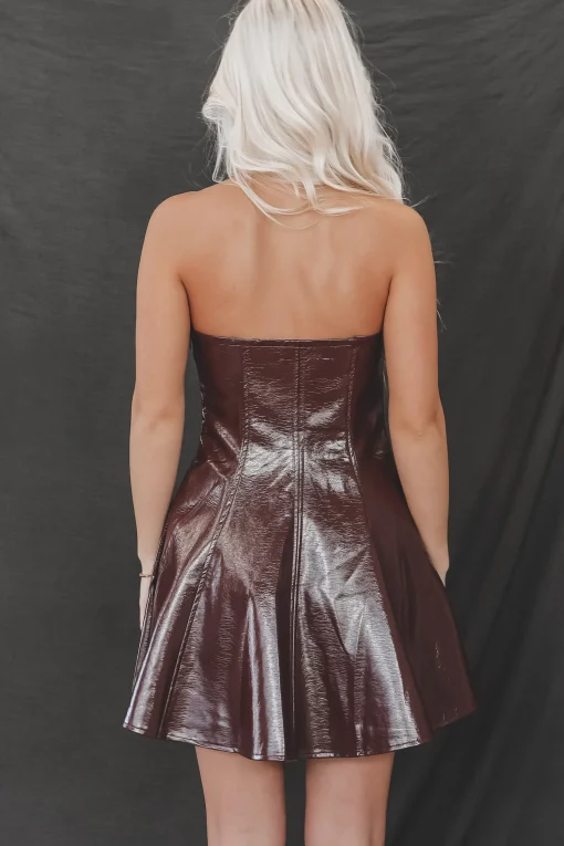 Bought This Immediately Burgundy Tube Leather Dress