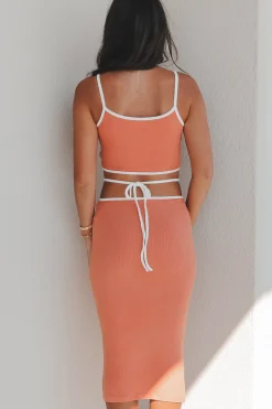 Bout To Catch A Flight Sunset Midi Skirt Set