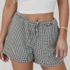 Breaking Free Black And White Gingham Shorts