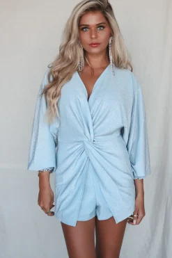 Brightest In The Room Light Blue Shimmer Romper