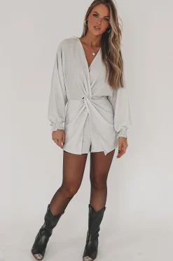 Brightest In The Room White Sparkle Party Romper