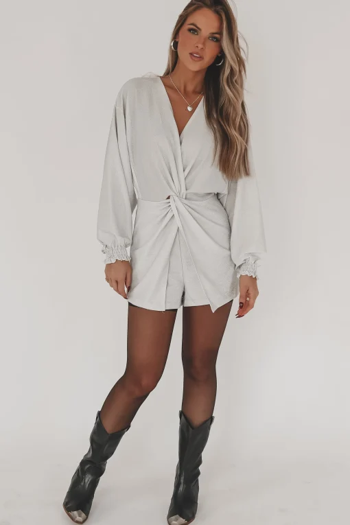 Brightest In The Room White Sparkle Party Romper
