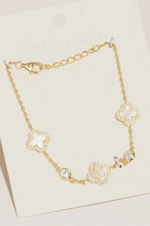 Call Me Classy Sterling Silver Clover Bracelet