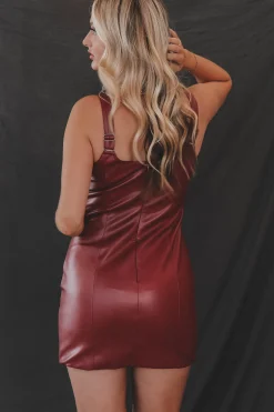 Calling Your Phone Corset Leather Mini Dress
