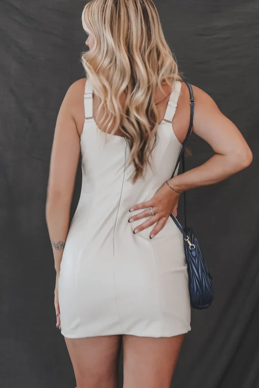 Calling Your Phone Corset Leather Mini Dress