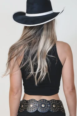 Can I Get A Yeehaw Western Rodeo Graphic High Neck Tank