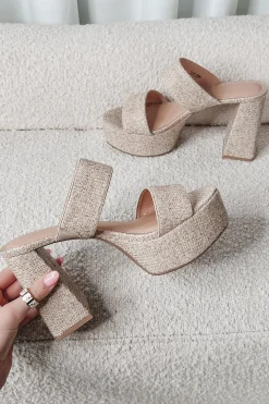 CHINESE LAUNDRY Nice Natural Heel Sandals