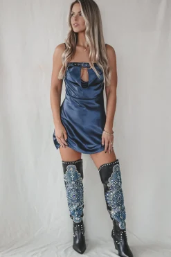 Colors That Shine Tall Jeweled Block Heel Western Boot