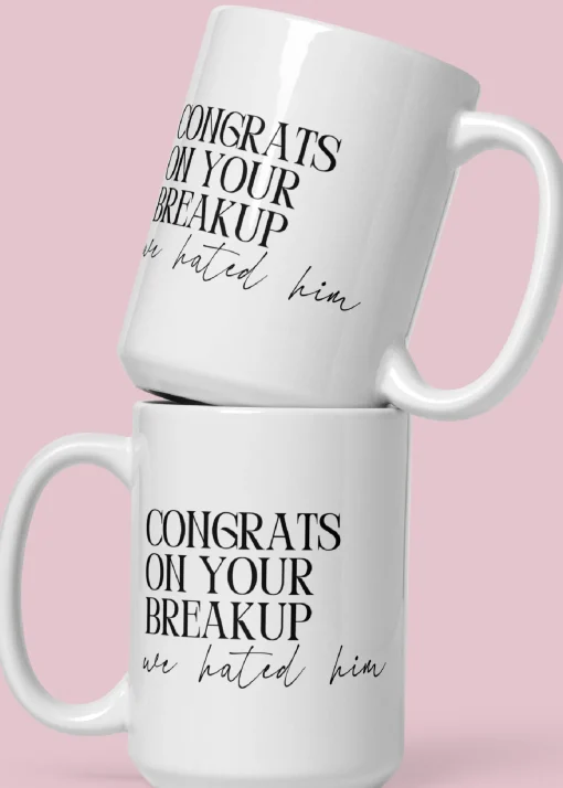 Congrats On Your Breakup Breakup Large 15oz Custom Divorce Mug