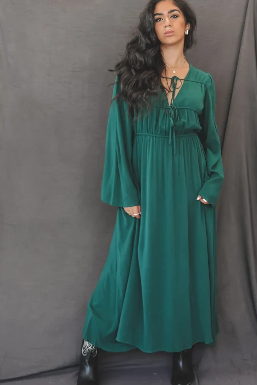Cool Calm And Looking Good Hunter Green Maxi Dress