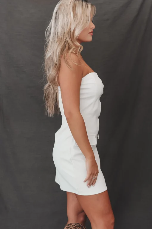 Couldn’t Get Hotter Cream Faux Leather Mini Dress