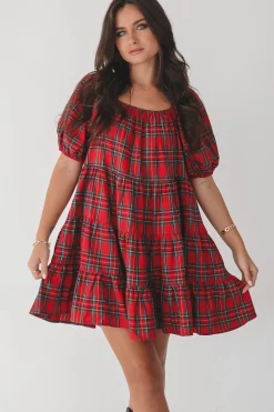 DEAL Along Came This Dress Plaid Babydoll Dress