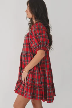 DEAL Along Came This Dress Plaid Babydoll Dress