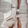 DEAL Big Time Sunshine Braided Jute Raffia Platform Sandals
