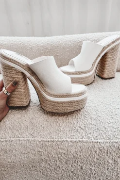 DEAL Big Time Sunshine Braided Jute Raffia Platform Sandals