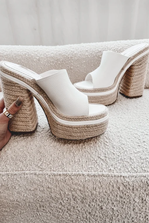 DEAL Big Time Sunshine Braided Jute Raffia Platform Sandals