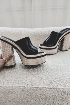 DEAL Big Time Sunshine Braided Jute Raffia Platform Sandals
