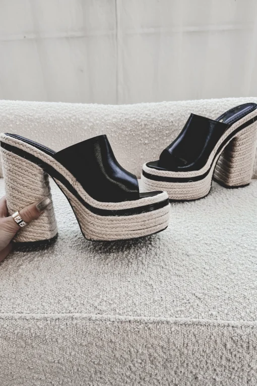 DEAL Big Time Sunshine Braided Jute Raffia Platform Sandals