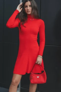 DEAL In A Really Festive Mood Red Knit Holiday Sweater Dress
