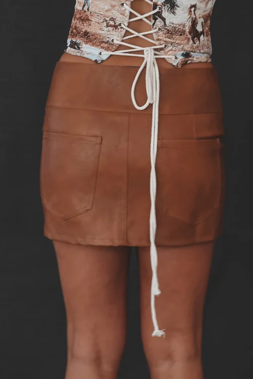 Do You Have A Minute Brown Belted Micro Mini Skirt