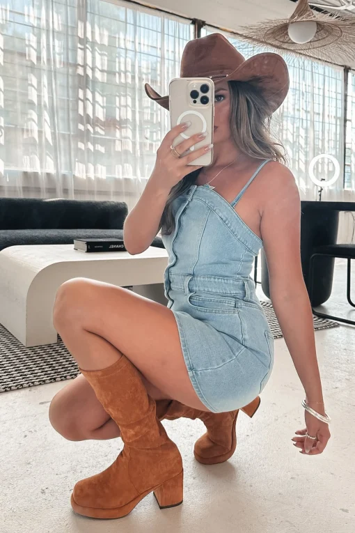 Dress Me Up Denim Mini Dress