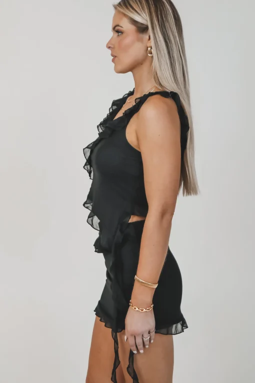 First Date Jitters Black Mesh Set