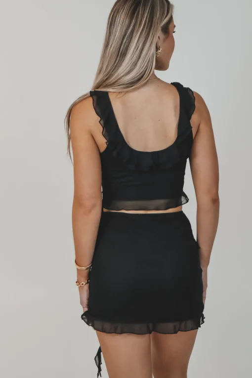 First Date Jitters Black Mesh Set
