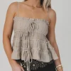 Flowin Through Your Mind Tiered Ruffle Tank Blouse