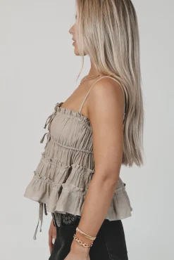Flowin Through Your Mind Tiered Ruffle Tank Blouse