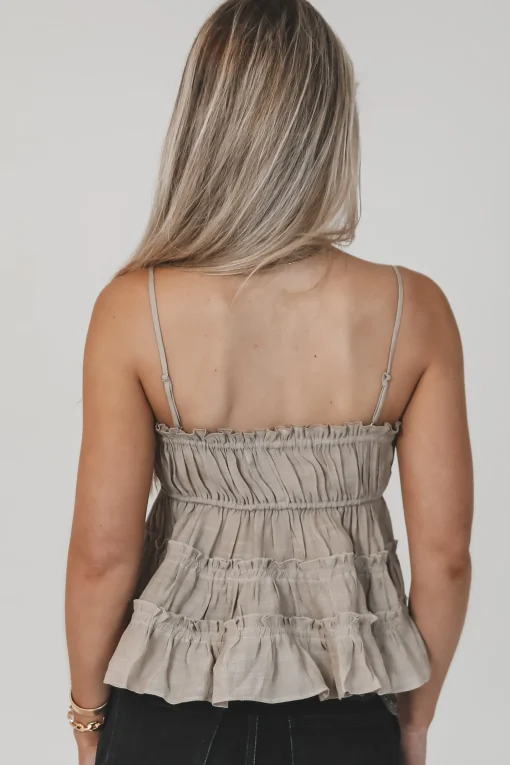Flowin Through Your Mind Tiered Ruffle Tank Blouse