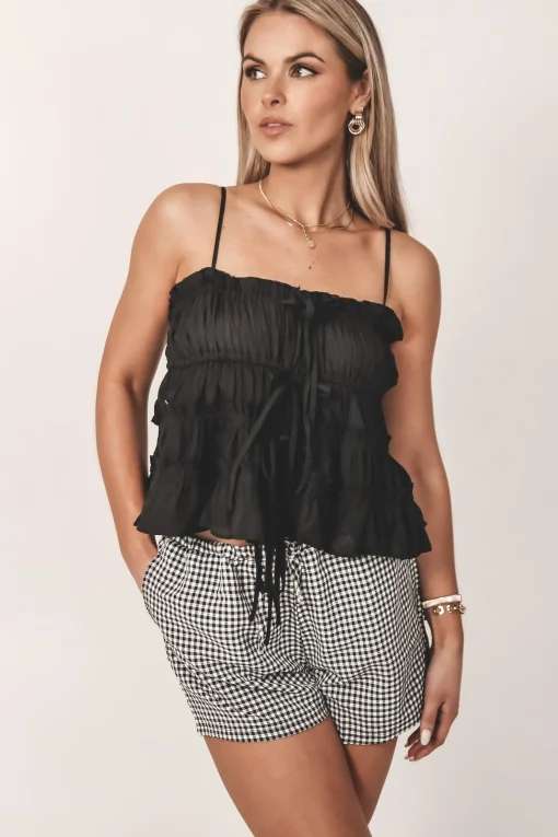 Flowin Through Your Mind Tiered Ruffle Tank Blouse