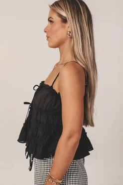Flowin Through Your Mind Tiered Ruffle Tank Blouse