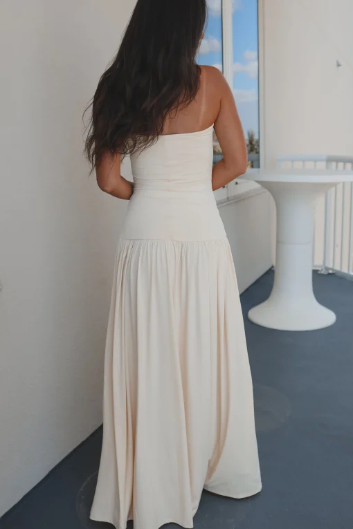Forever Plus One Strapless Drop Waist Maxi Dress